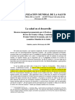 La Salud en El Desarrollo. Amartya Sen