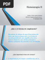 Hemoterapia II: Profesor: Técnico Aguirre Guillermo ISPI 9246 "Fundacion Hospital Oliveros"