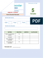 Quinto Grado Examen Trimestral 2 2023 2024