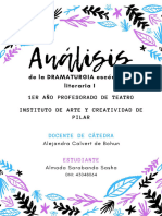 Análisis de La Dramaturgia Escénica y Literaria I