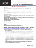 CRYOSTAT SECTIONING (Non-Hazardous) : This SOP Requires A Designated Trainer!