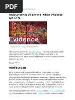 Oral Evidence Under The Indian Evidence Act, 1872 - Ipleaders