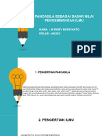 Pancasila Sebagai Dasar Nilai Pengembangan Ilmu: Nama: M Roby Budiyanto Kelas: Ak20C