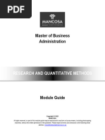 MBA - Research and Quantitative Methods STUDY GUIDE