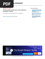 Drinking Water Quality From Rural Hand Pump-Boreholes in Africa