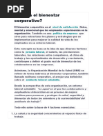 Qué Es El Bienestar Corporativo