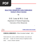 D.H. Lister & W.G. Cook: UN1001: Reactor Chemistry and Corrosion Section 9: Stress Corrosion