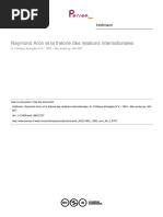 Raymond Aron Et La Theorie Des Relations Internationales Article