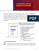 Lección 1: La Comunicación, Elementos y Funciones de La Comunicación