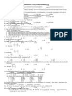 Pre-Test - Mathematics 5