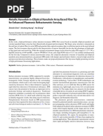 Metallic Nanodisk-In-Elliptical Nanohole Array Based Fiber Tip For Enhanced Plasmonic Refractometric Sensing