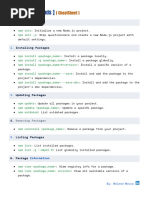 NPM Commands - Cheatsheet