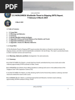 U.S. Navy Office of Naval Intelligence Worldwide Threat To Shipping (WTS) Report, 7 February To 6 March 2024