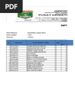 Daftar Nilai Kelas 6