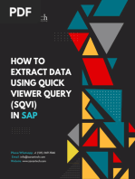 How To Extract Data Using Quick Viewer Query (SQVI) in SAP