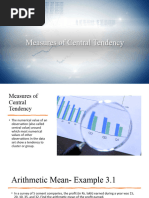 1 Measures of Central Tendency