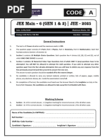 2025-JEE Main-6 - GEN - 1 & 2 - Paper