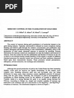 Mercury Control in The Cyanidation of Gold Ores