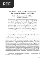 Gardner + Moore 2004 - The Multi-Level Classification System For Sport Psychology