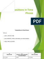 Prepositions in Time Phrase