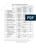 Festividades Del Calendario Cívico Escolar 2024