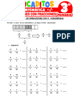 Operaciones Con Fracciones para Tercer Grado de Primaria