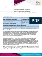 Syllabus Del Curso Escenarios Educativos Inclusivos