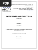 Work Immersion Portfolio