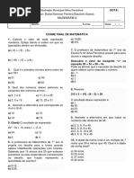 Exame Do 7º Ano (Matemática)