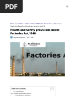 Health and Safety Provisions Under Factories Act, 1948 - Our Legal World