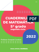 Cuadernillo de Matemática. 5to Grado