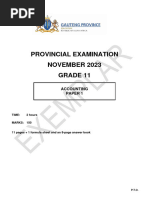 2023 Grade 11 Provincial Examination Accounting P1 (English) November 2023 Question Paper