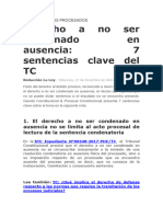 Derecho A No Ser Condenado en Ausencia 7 Sentencias Clave Del TC