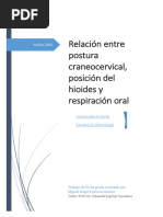 Relación Entre Postura Craneocervical, Posición Del Hioides y Respiración Oral