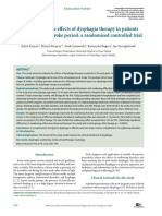 Assessment of The Effects of Dysphagia Therapy in Patients in The Early Post-Stroke Period: A Randomised Controlled Trial