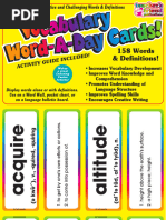 Vocabulary Word A Day Cards - Grades 3 - 4