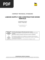 Labour Supply and Construction Work Rentals: Company Technical Standard