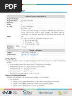 Buisness Communication - Formative Assessment 1 - 0u6