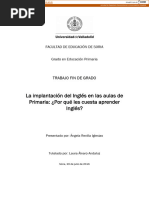 La Implantación Del Inglés en Las Aulas de Primaria: ¿Por Qué Les Cuesta Aprender Inglés?