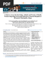 A Study To Assess The Knowledge, Attitude and Practice of Health Workers Regarding Nosocomial Infection at Selected Hospitals of Birtamode Municipality, Jhapa