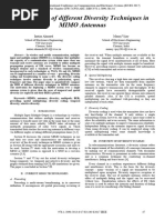 Comparison of Different Diversity Techniques in MIMO Antennas