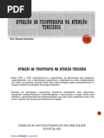 Atuação Da Fisioterapia Na Atenção Hospitalar