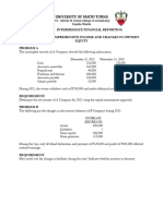 Acc5115 - Intermediate Financial Reporting Statement of Comprehensive Income and Changes in Owner'S Equity Problem A