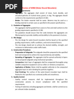 Detail Specification of WBM