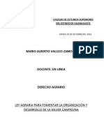 Derecho Agrario Ley Agraria para Fomentar La Organización y Desarrollo de La Mujer Campesina Semana 5