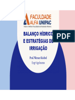 Balanço Hídrico e Estratégias de Irrigação