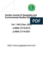 Gombe Journal of Geography and Environmental Studies (GOJGES) Vol. 1 N0.3 Dec. 2020 e-ISSN: 2714-321X p-ISSN: 2714-3201