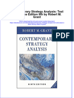 Contemporary Strategy Analysis Text and Cases Edition 9Th by Robert M Grant Full Chapter