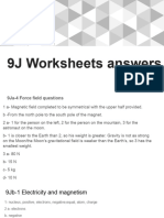 9J Worksheets Answers