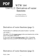 Unit 4 PT 2 PT 2 Derivatives Vector Functions